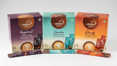 Travel Friendly Combo Set of Decaff 50gm, Hazelnut 50gm Sachet, Vanilla 50gm Sachet (50gm x 3 )