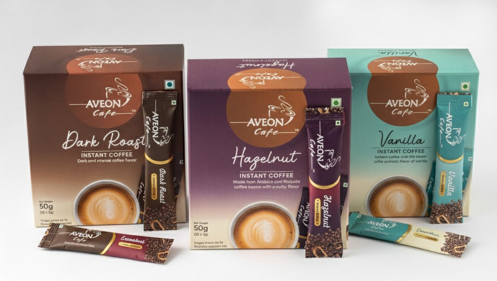 Travel Friendly Combo Set of Vanilla 50gm, Hazelnut 50gm Sachet, Dark Roast 50gm Sachet (50gm x 3 )