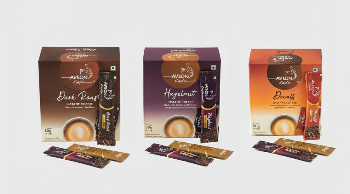 Travel Friendly Combo Set of Decaff 50gm, Hazelnut 50gm Sachet, Dark Roast 50gm Sachet (50gm x 3 )