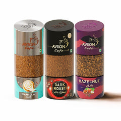 Aveon Vanilla Dark Roast Hazelnut Flavoured Coffee Combo (3 x 100g)