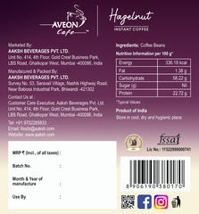 Hazelnut flavour Instant Coffee 25 Sachets - 50g Monocarton